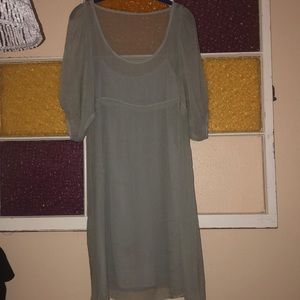 PIKO 1988 sheer dress 3/4 sleeve w/slip attached